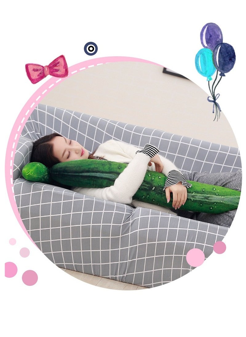 Simulation Cucumber Throw Pillow 70cm Soft Cotton Stuffed Sleeping Pillow Plush Kids Body Pillow Long Doll Toy (Green)
