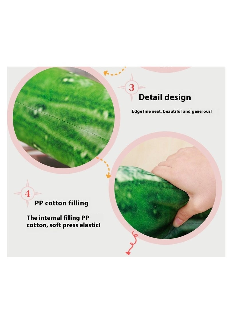 Simulation Cucumber Throw Pillow 70cm Soft Cotton Stuffed Sleeping Pillow Plush Kids Body Pillow Long Doll Toy (Green)
