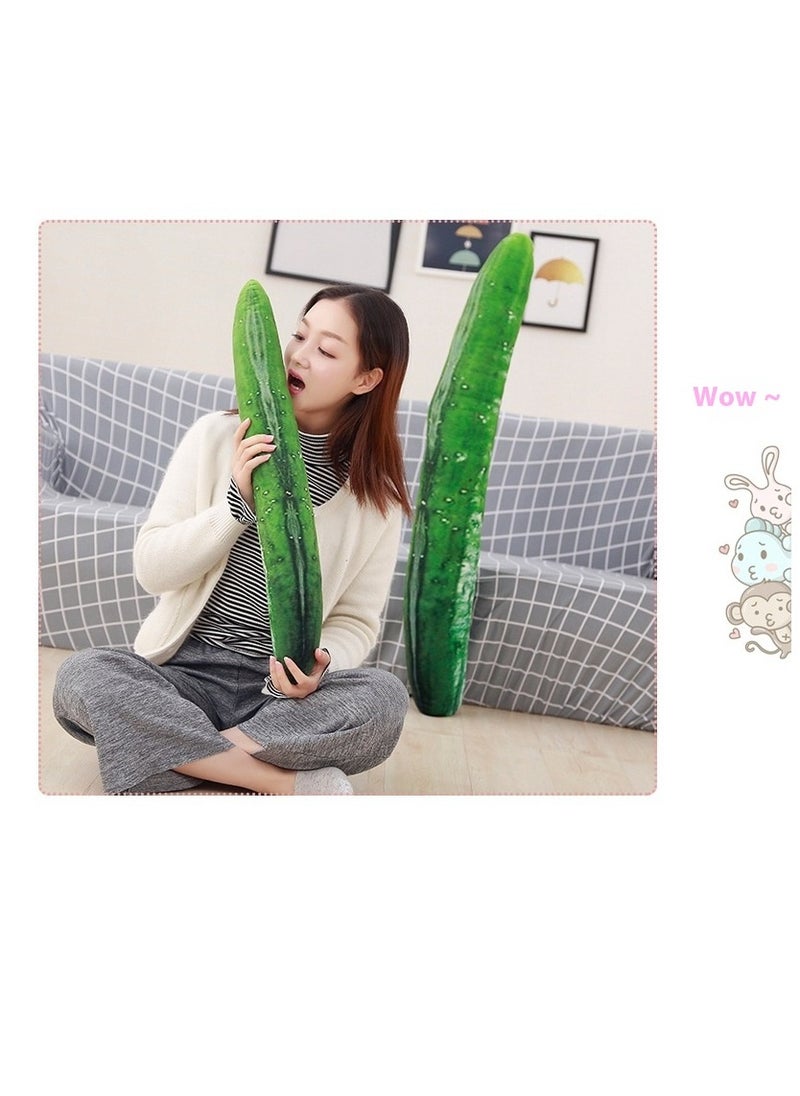Simulation Cucumber Throw Pillow 70cm Soft Cotton Stuffed Sleeping Pillow Plush Kids Body Pillow Long Doll Toy (Green)