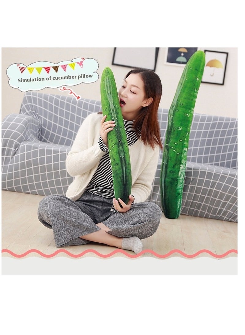 Simulation Cucumber Throw Pillow 70cm Soft Cotton Stuffed Sleeping Pillow Plush Kids Body Pillow Long Doll Toy (Green)