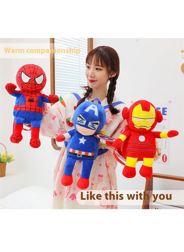 Avengers Spider-Man Children's Plush Backpack Kindergarten Backpack Plush Shoulder Bag Gift For Kids 40cm