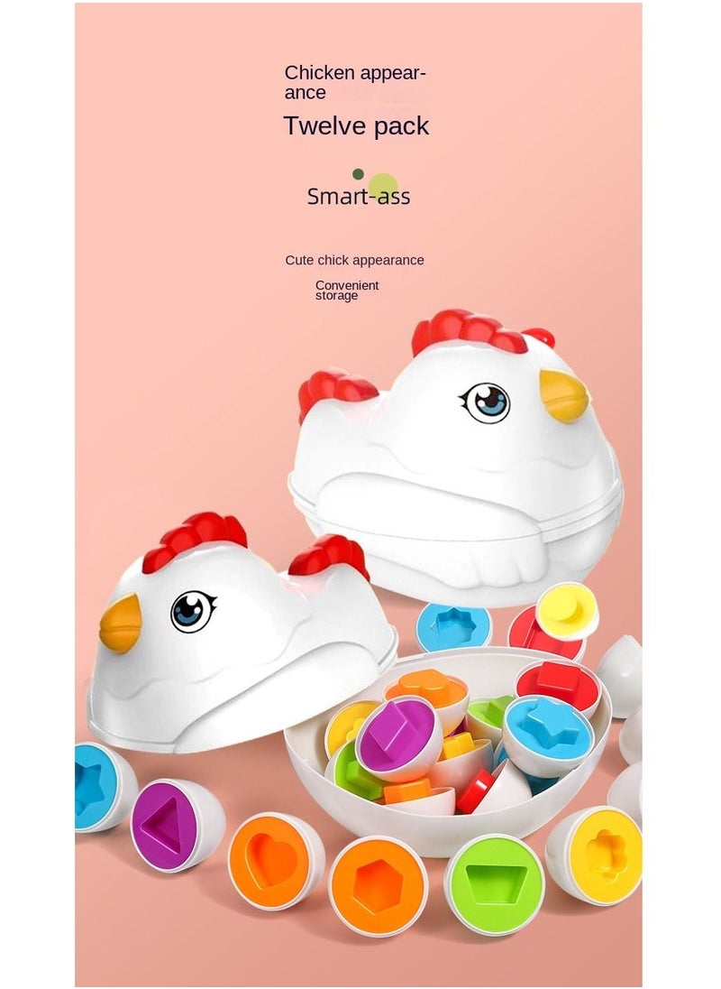 Toddler Chicken Toy Fine Motor Skills Matching Eggs Best Color And Shape Sorter Egg Toys