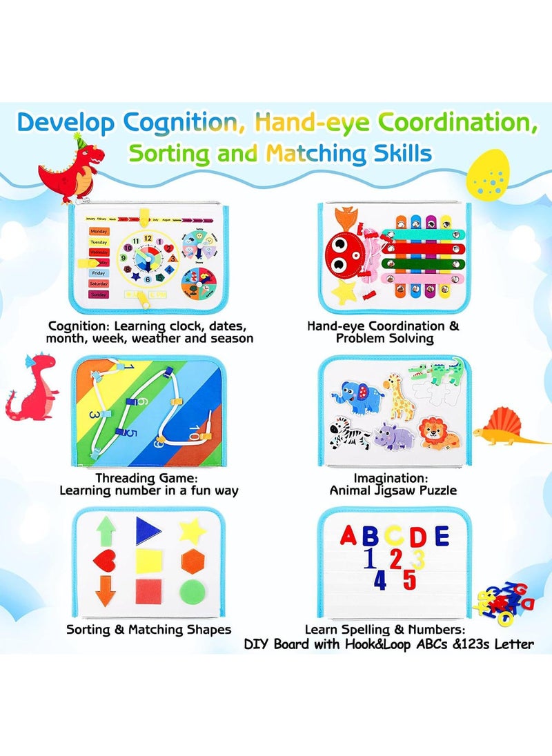 Busy Board Toys For Kids Toddler Sensory Toys Felt Activity Board For Boys And Girls Preschool Educational Learning Toy Gift For 2-4 Years Old Children Travel Toy For Airplane Or Car