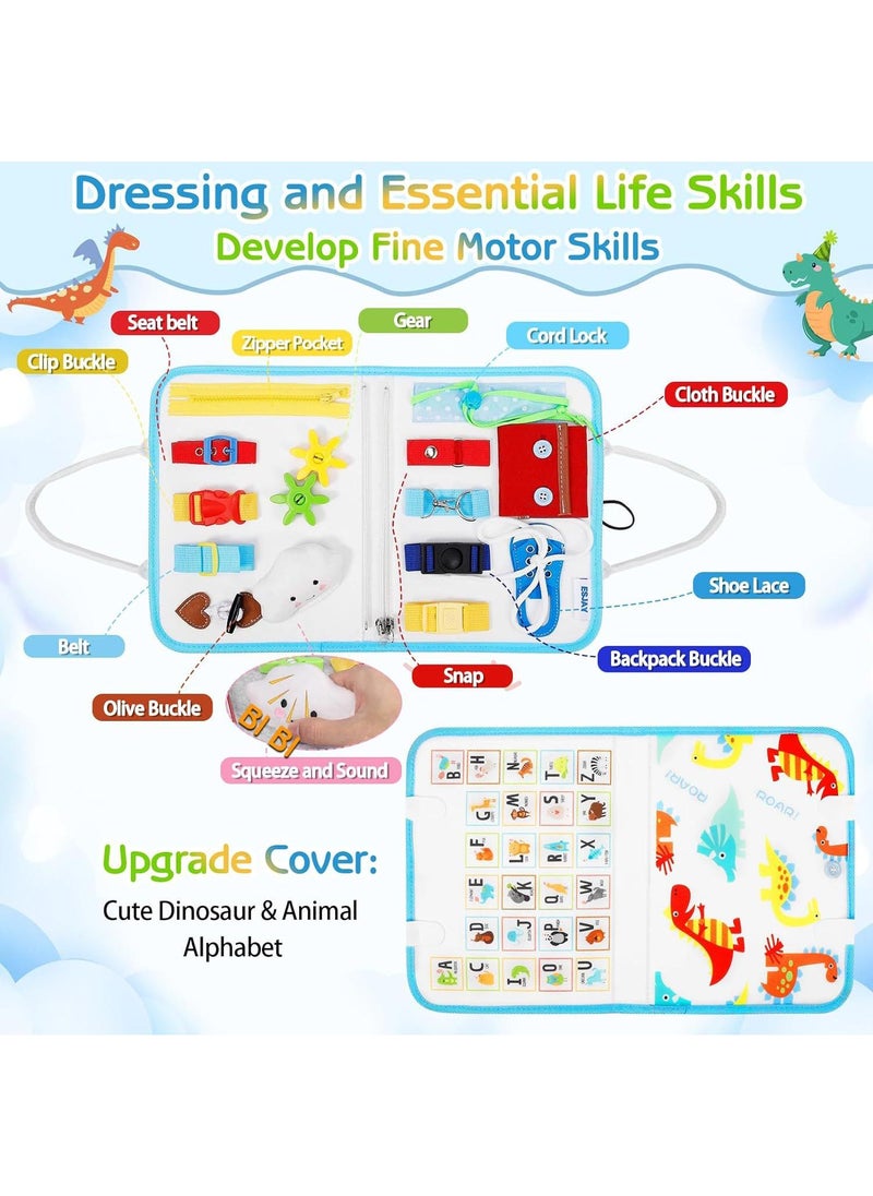 Busy Board Toys For Kids Toddler Sensory Toys Felt Activity Board For Boys And Girls Preschool Educational Learning Toy Gift For 2-4 Years Old Children Travel Toy For Airplane Or Car