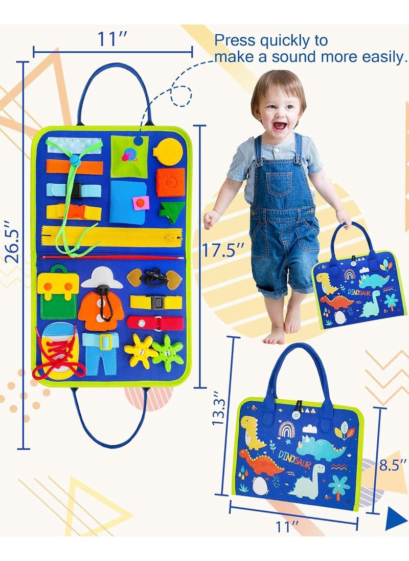 Busy Board Toys For Kids Toddler Sensory Toys Felt Activity Board For Boys And Girls Preschool Educational Learning Toy Gift For 2-4 Years Old Children Travel Toy For Airplane Or Car