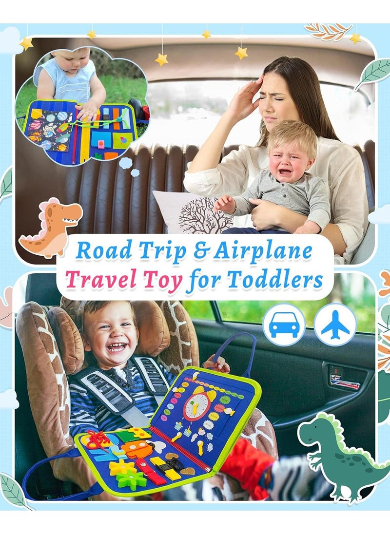 Busy Board Toys For Kids Toddler Sensory Toys Felt Activity Board For Boys And Girls Preschool Educational Learning Toy Gift For 2-4 Years Old Children Travel Toy For Airplane Or Car