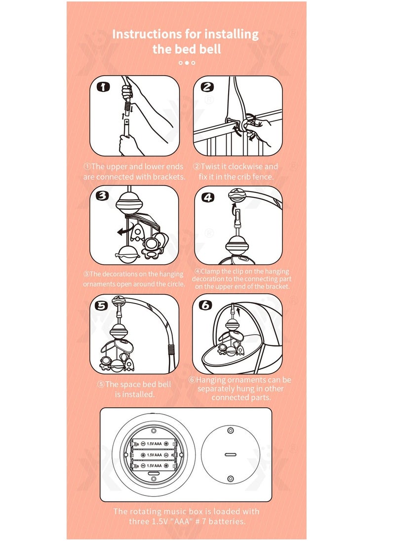 Baby Musical Crib Mobile With Multifunctional Music Rotating Bedside Bell Newborn Baby Comfort Toy