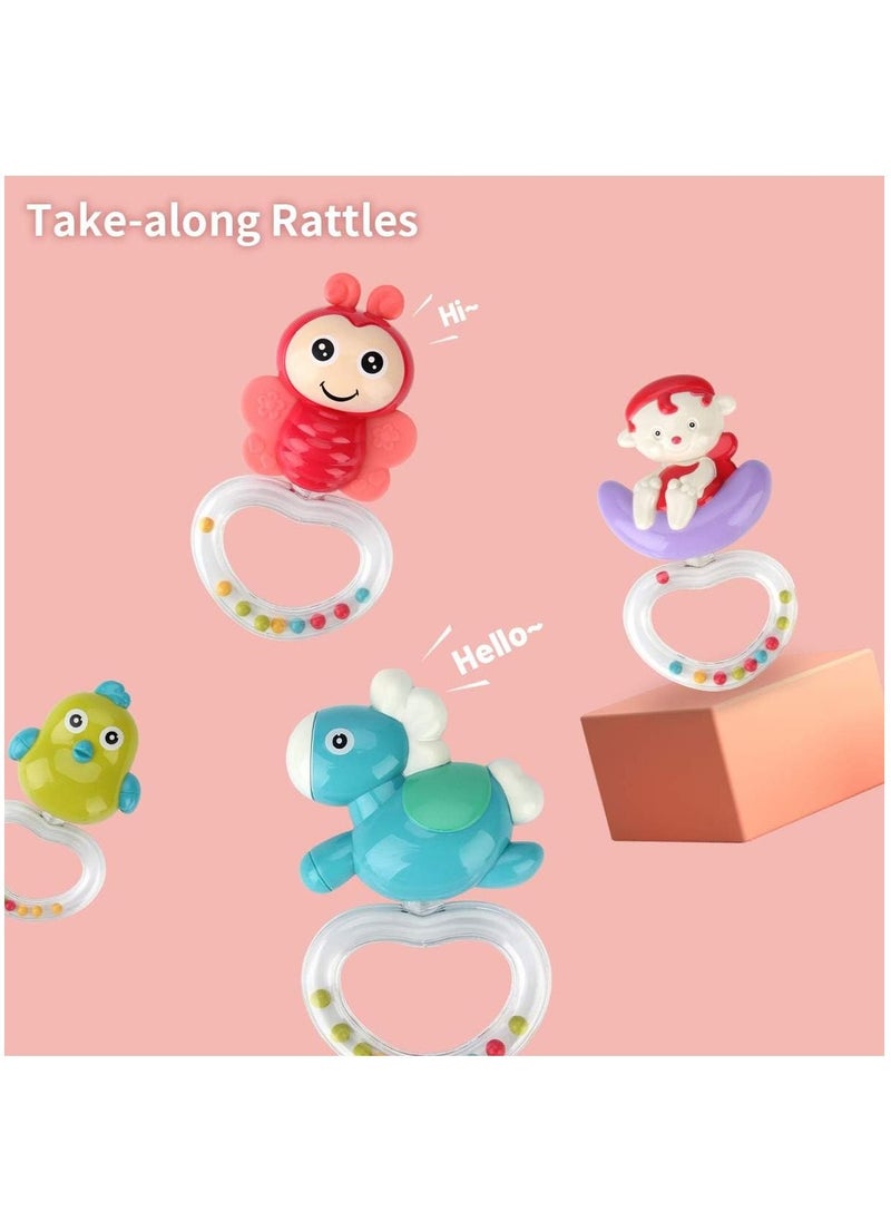 Baby Musical Mobile Crib with Timing Function Projector Lights and Rattle,Remote Control Music Box for Newborn Boy Girl Toddles Sleep