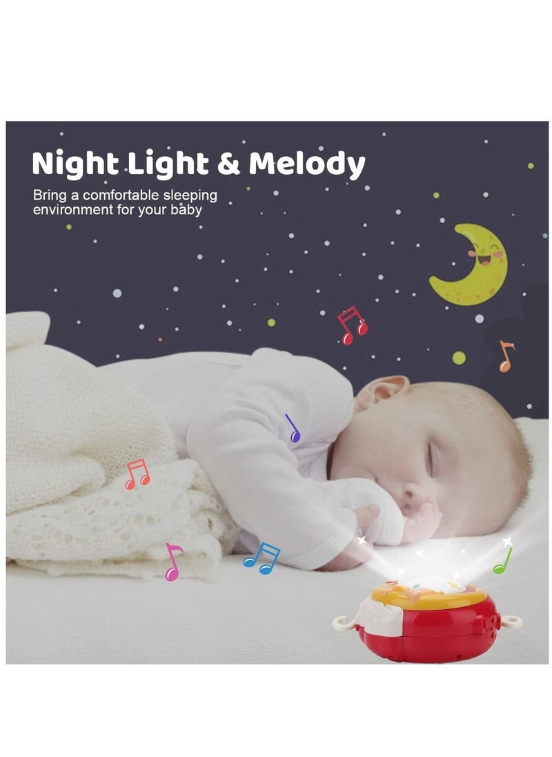 Baby Musical Mobile Crib with Timing Function Projector Lights and Rattle,Remote Control Music Box for Newborn Boy Girl Toddles Sleep
