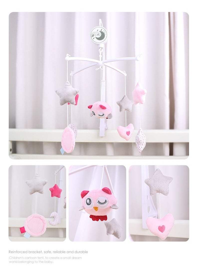Baby Crib Mobile Set Musical Light Soft Animals Hanging Rattle Toys Mute Spin Motor Nursery Sleeping Machine For Infant 0 3 6 9 Months Newborn Toddler Gifts