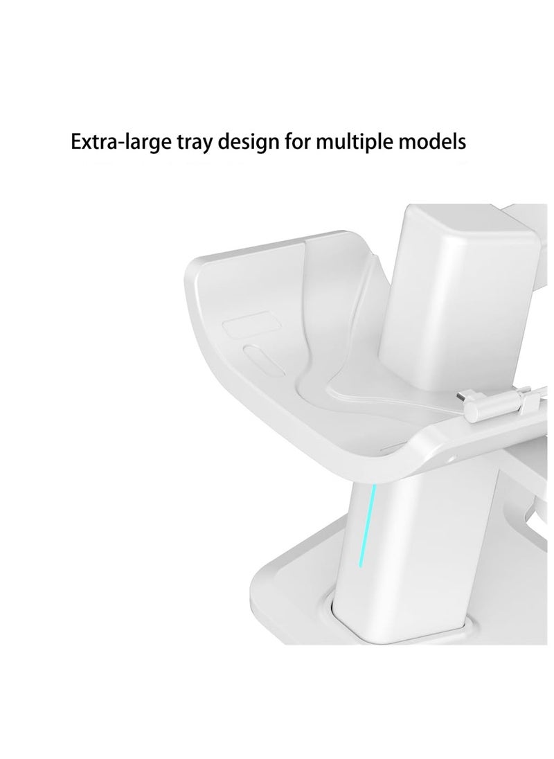 For Meta Quest 3 Headset Charging Dock, VR Display Stand Accessories Compatible With Meta Quest 3 VR Headset And Touch Controllers, Station Holder Base With LED Light, White