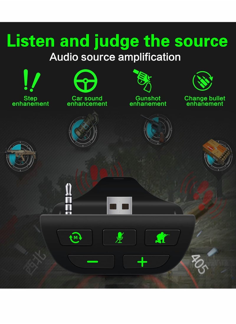 Headset Adapter for Xbox Series X/S, Stereo Headset Audio Adapter with Volume Adjustment and Scout Mode