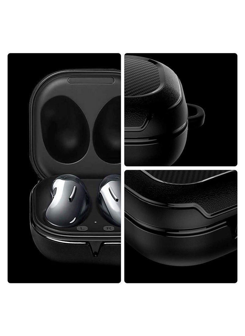 Compatible with Samsung Galaxy Buds Live Case Cover Led Visible Shockproof Full Protective Protector Case for Galaxy Bud Live Galaxy Buds Pro Case Earbuds Headphone Accessories Black