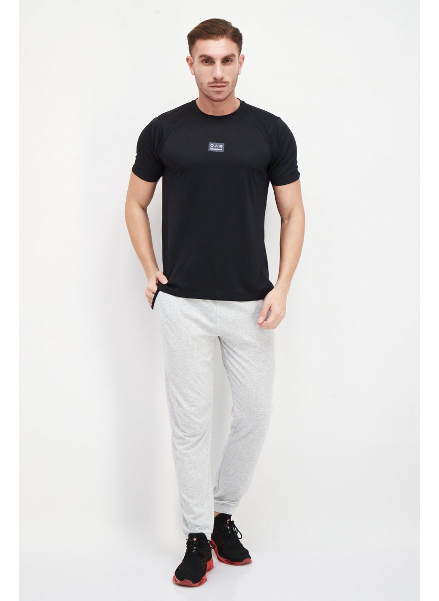 Men Sportswear Fit Short Sleeves Running T-Shirt, Black