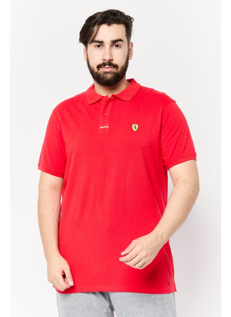 Men Sportswear Fit Short Sleeve Golf Polo Shirt, Red