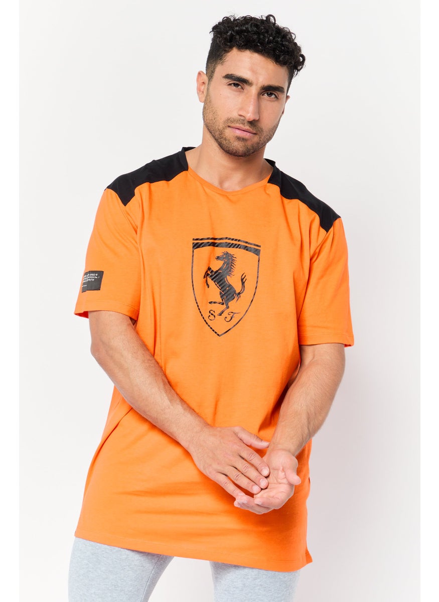 Men Sportswear Fit Short Sleeve Running T-Shirt, Orange