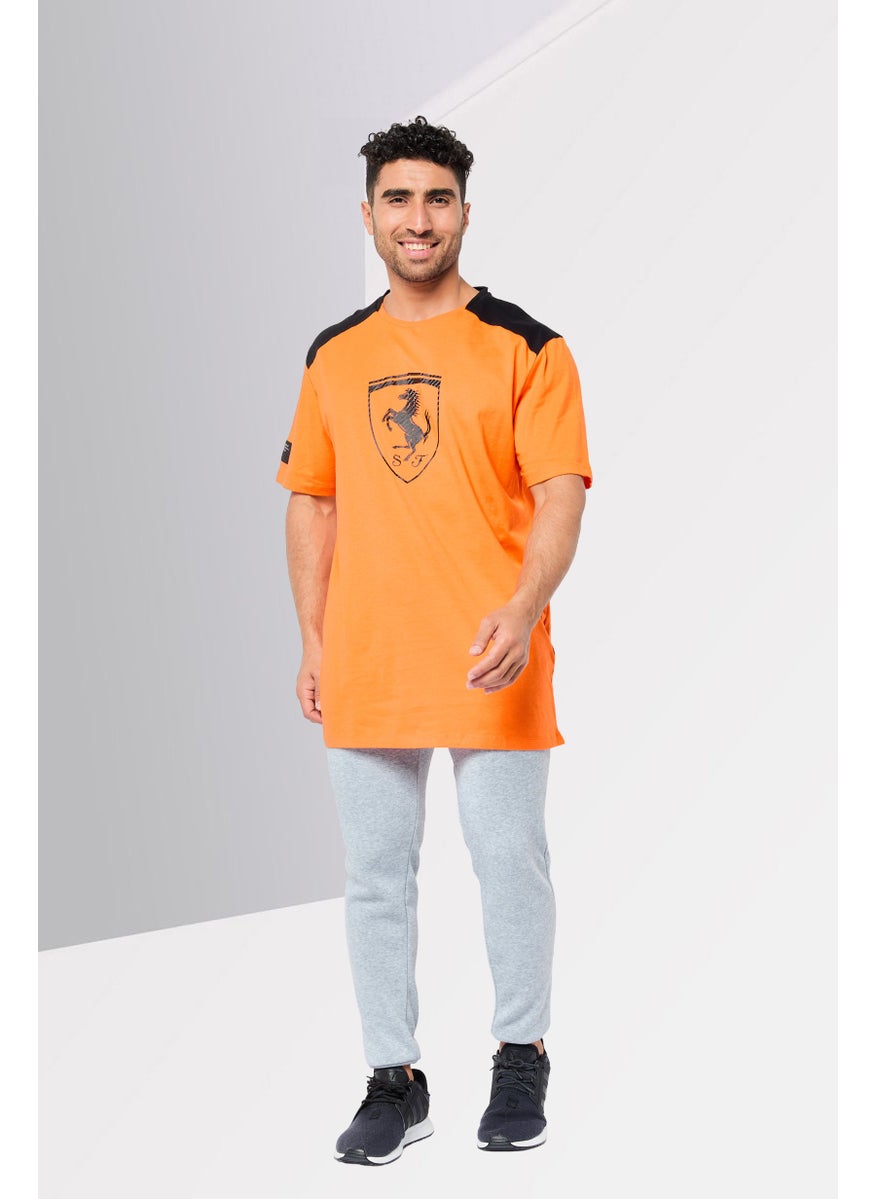 Men Sportswear Fit Short Sleeve Running T-Shirt, Orange