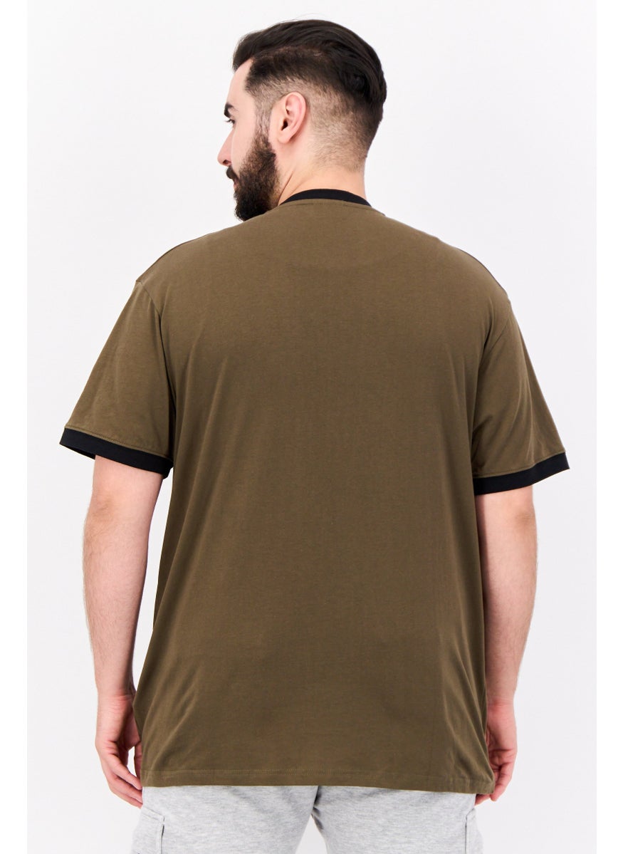 Men Sportswear Fit Short Sleeve Outdoor T-Shirt, Khaki
