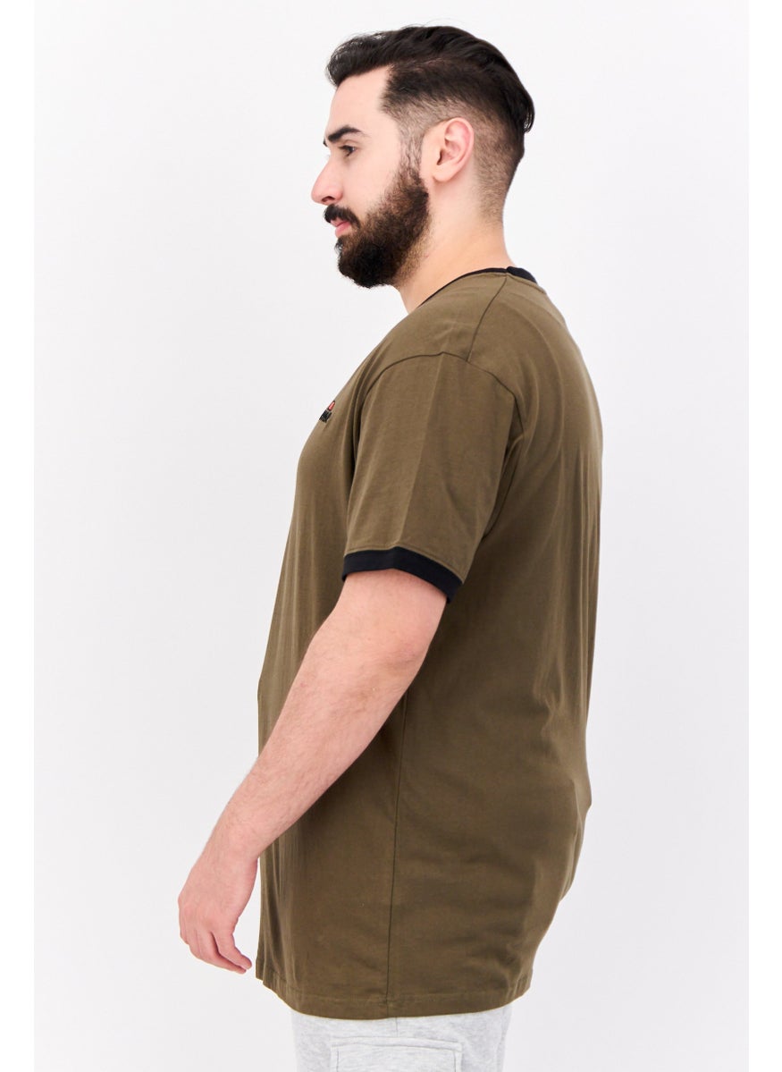 Men Sportswear Fit Short Sleeve Outdoor T-Shirt, Khaki