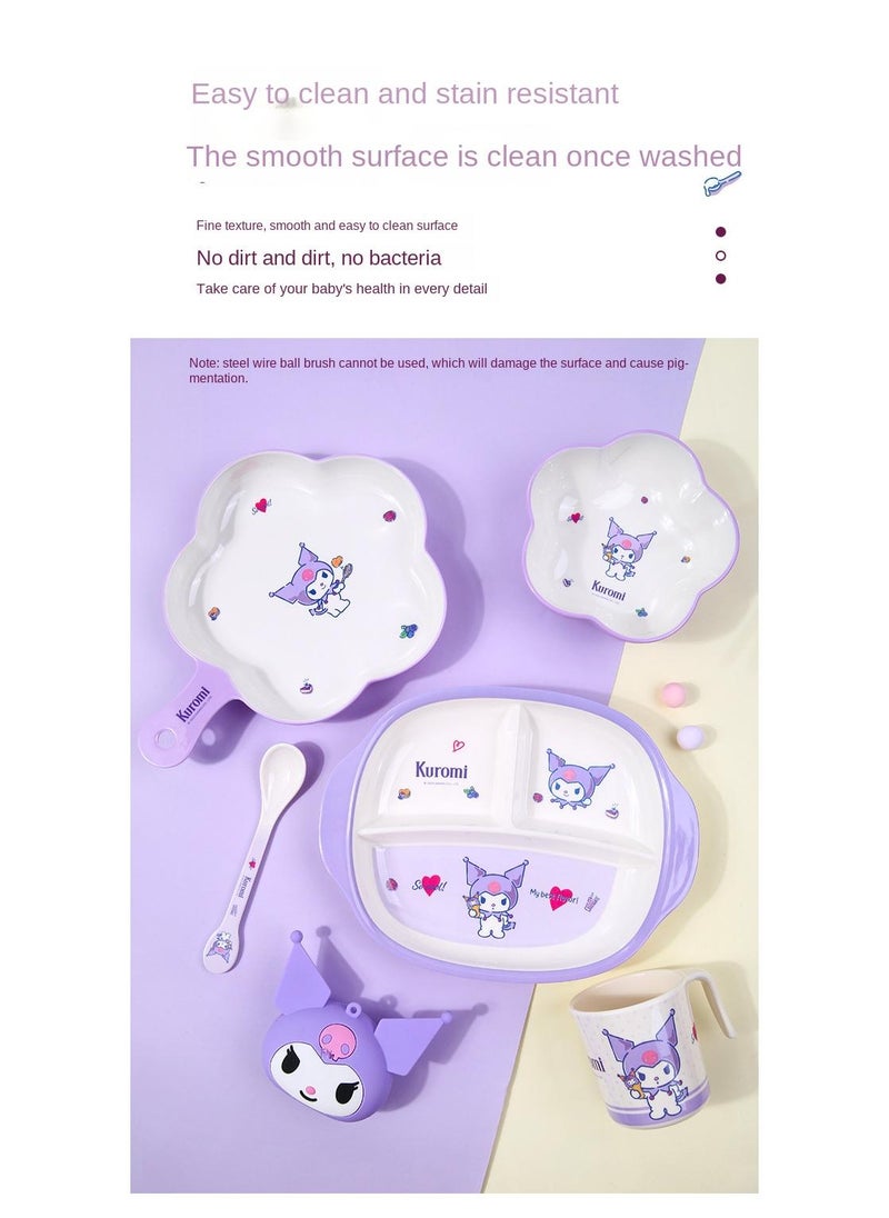 Kuromi Printed Three Grid Split Food Plate