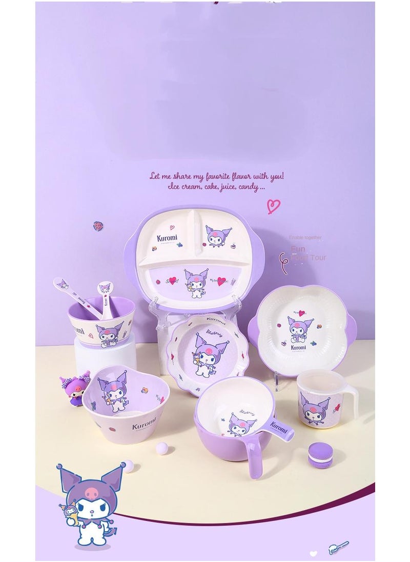 Kuromi Printed Three Grid Split Food Plate
