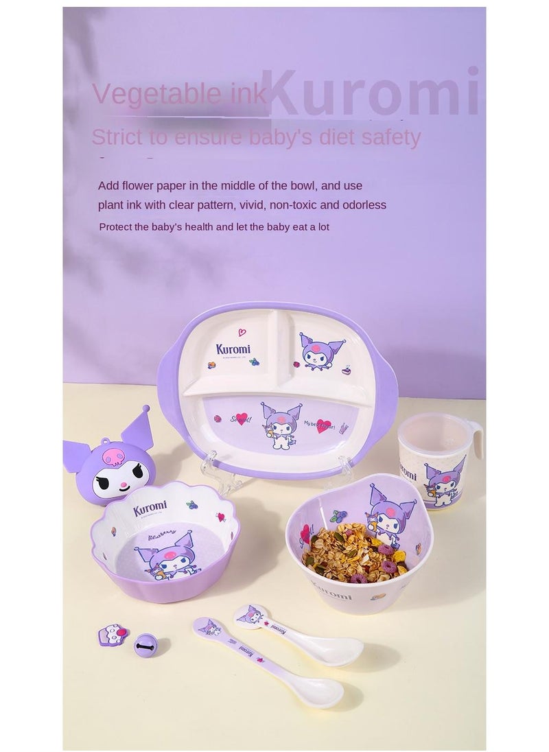 Kuromi Printed Three Grid Split Food Plate