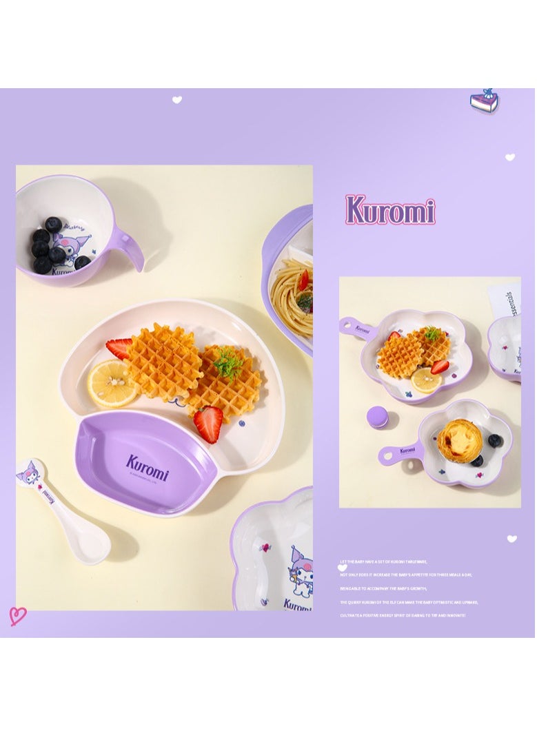 Kuromi Printed Two Grid Split Food Plate