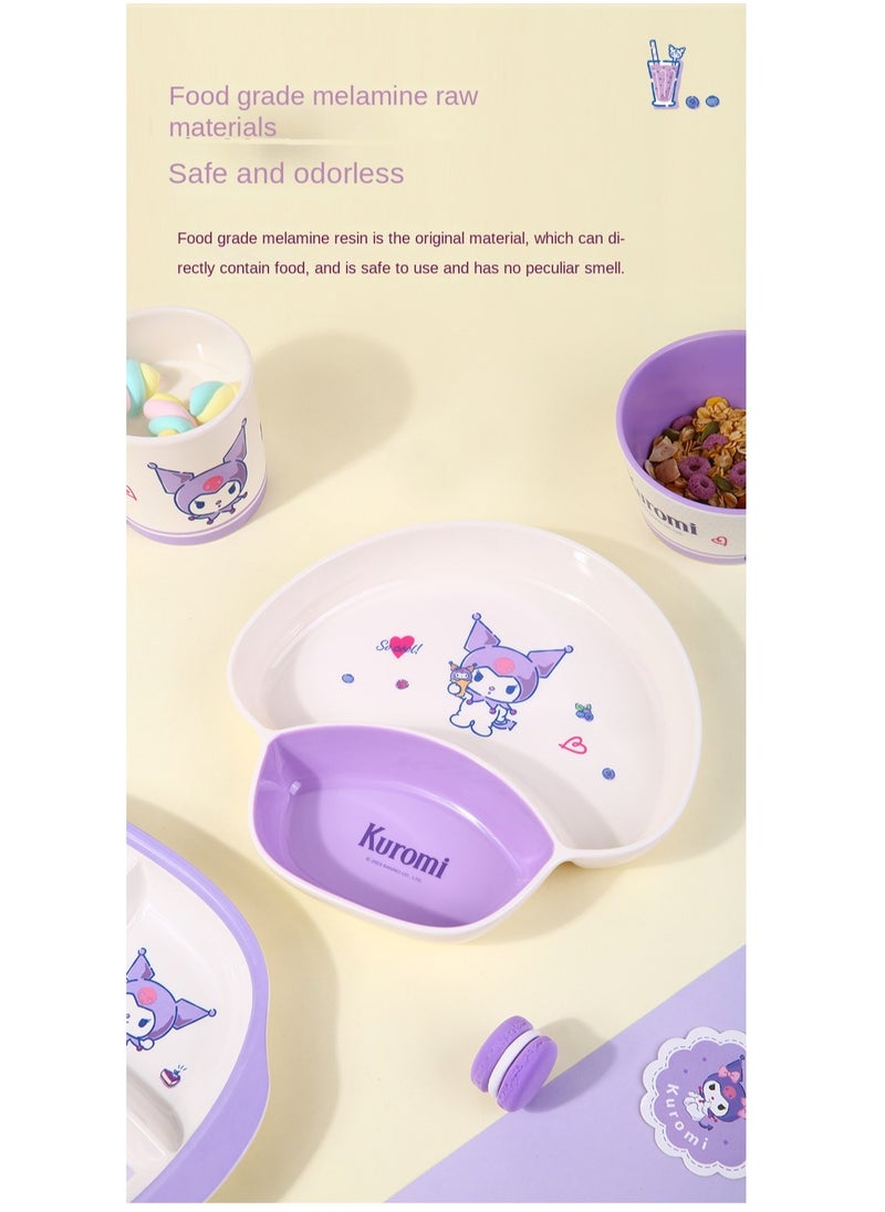 Kuromi Printed Two Grid Split Food Plate