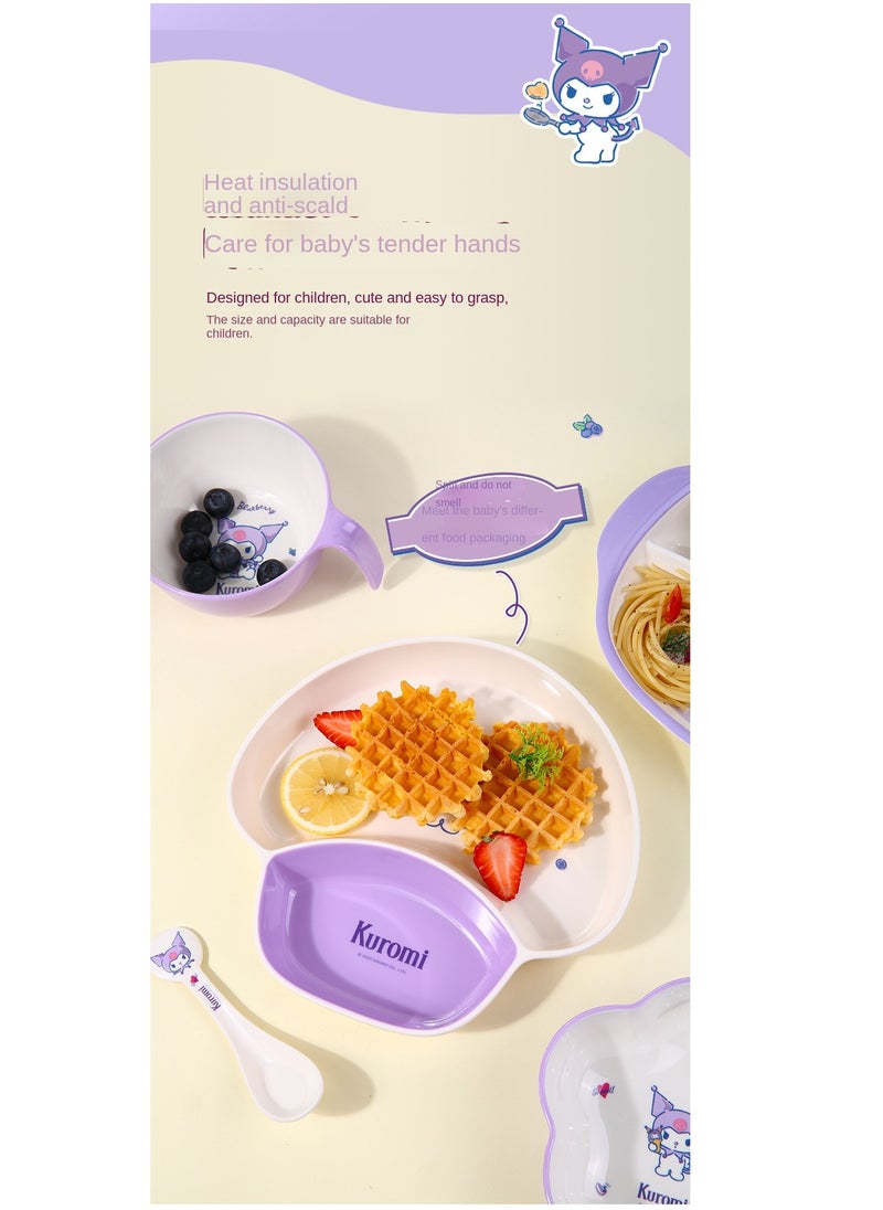 Kuromi Printed Two Grid Split Food Plate