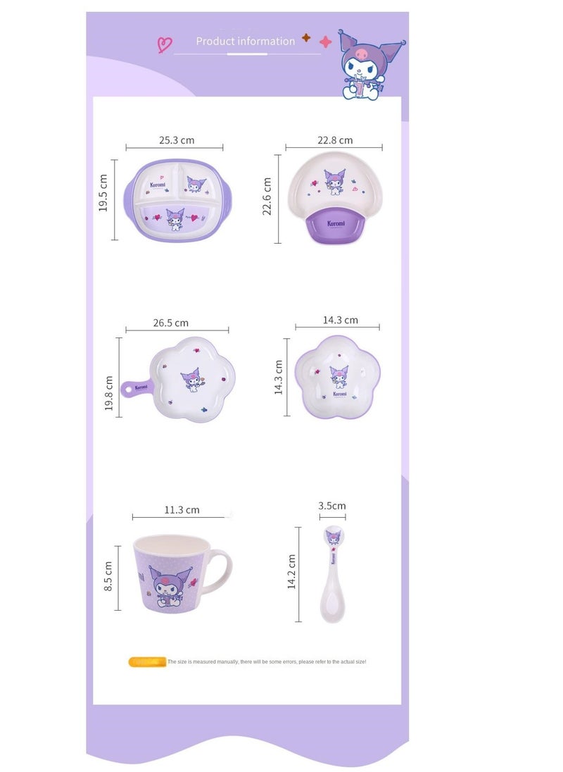 Kuromi Printed Two Grid Split Food Plate