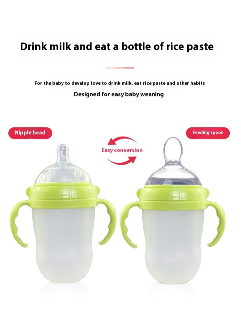 150ml/ 5oz Silicone Squeeze Baby Rice Cereal Bottle Food Dispensing Spoon Leak Proof Portable Training Feeding Bottles With Spoon For Babies Infants Toddlers