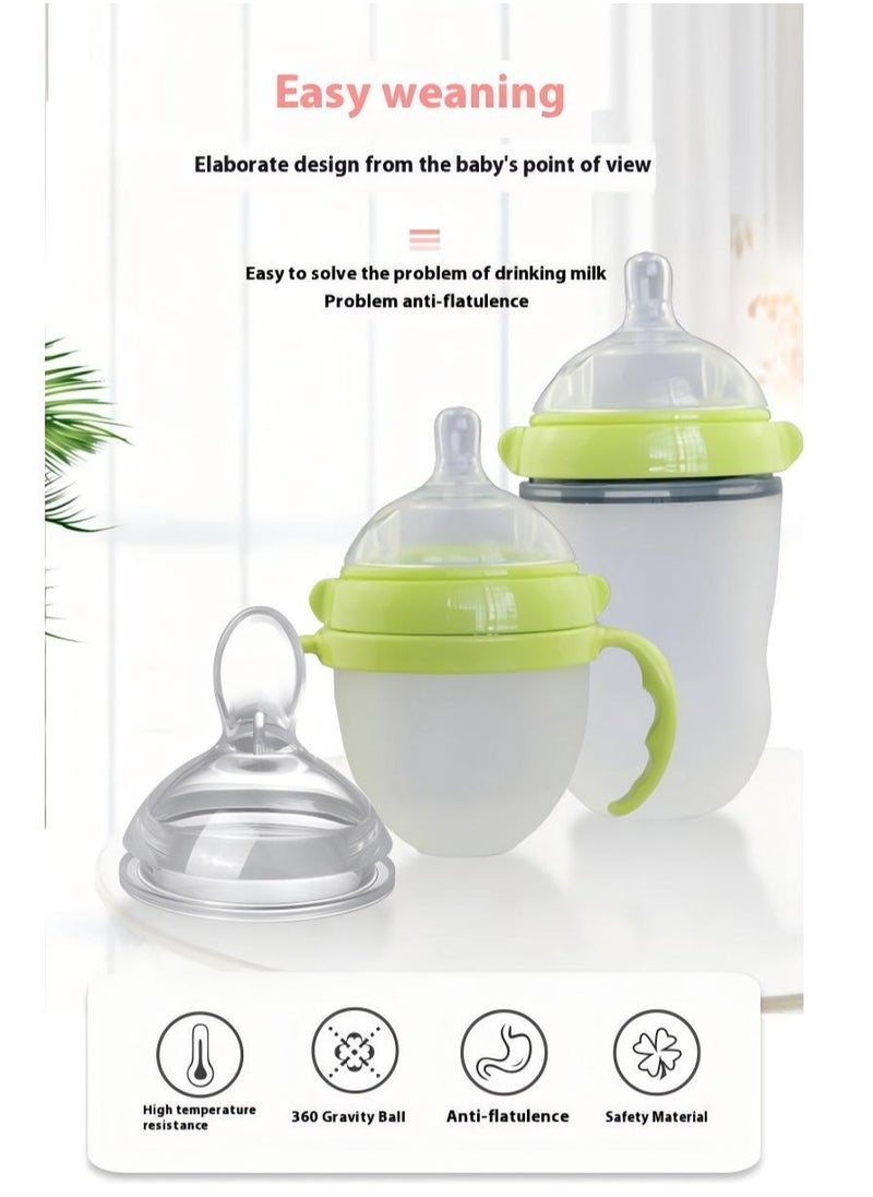 150ml/ 5oz Silicone Squeeze Baby Rice Cereal Bottle Food Dispensing Spoon Leak Proof Portable Training Feeding Bottles With Spoon For Babies Infants Toddlers