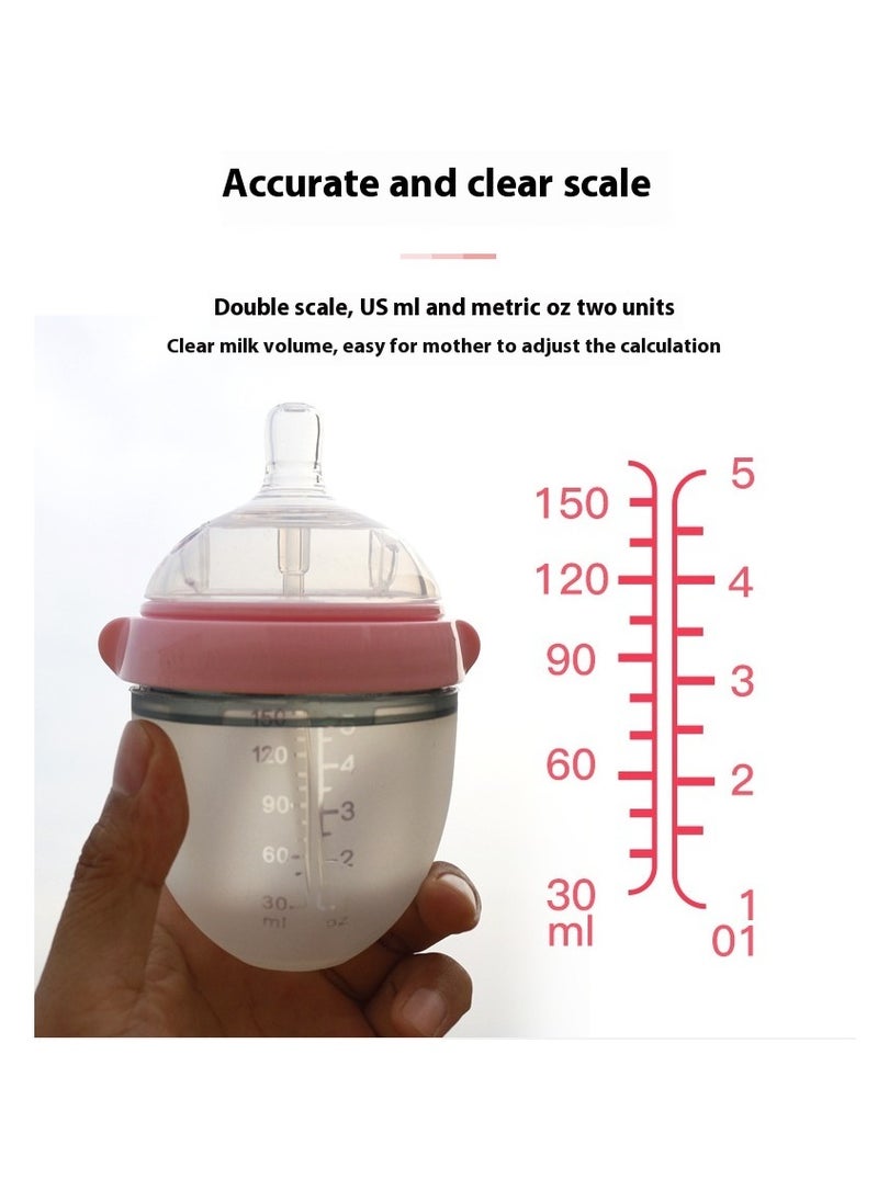 150ml/ 5oz Silicone Squeeze Baby Rice Cereal Bottle Food Dispensing Spoon Leak Proof Portable Training Feeding Bottles With Spoon For Babies Infants Toddlers