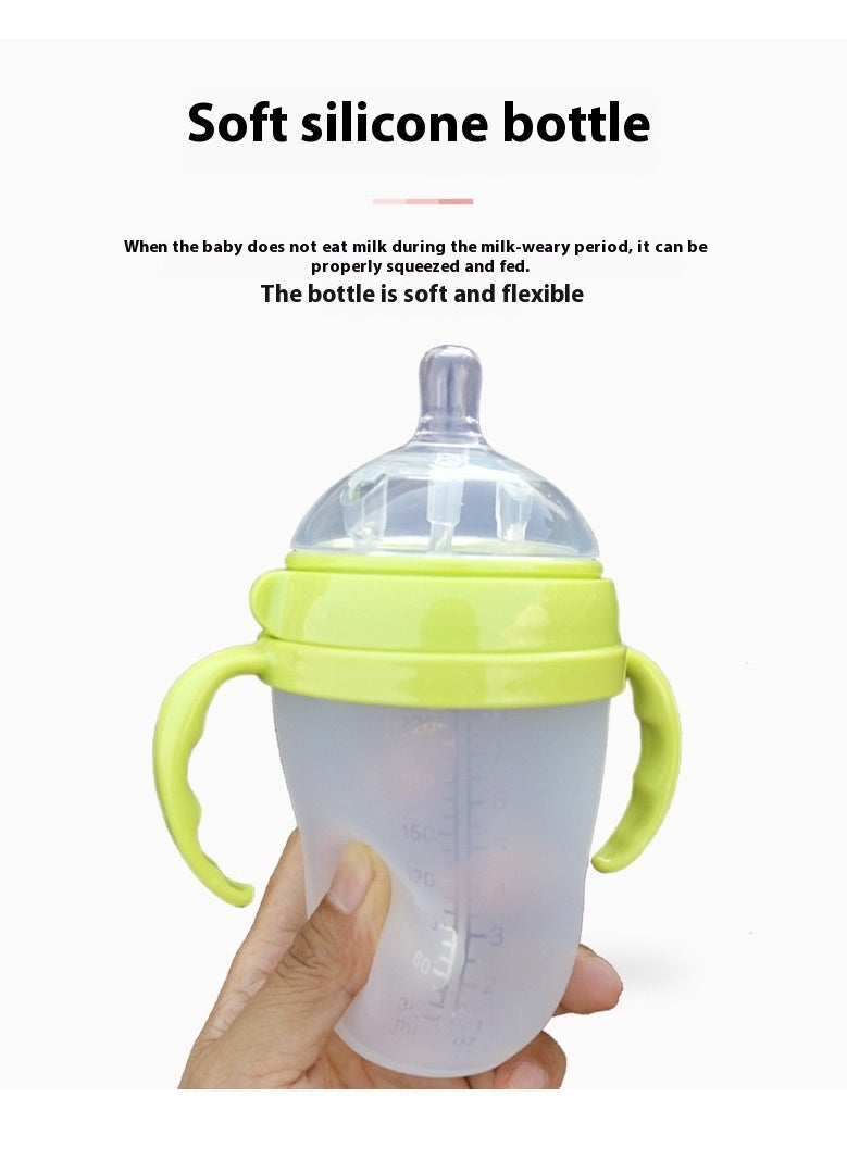 150ml/ 5oz Silicone Squeeze Baby Rice Cereal Bottle Food Dispensing Spoon Leak Proof Portable Training Feeding Bottles With Spoon For Babies Infants Toddlers