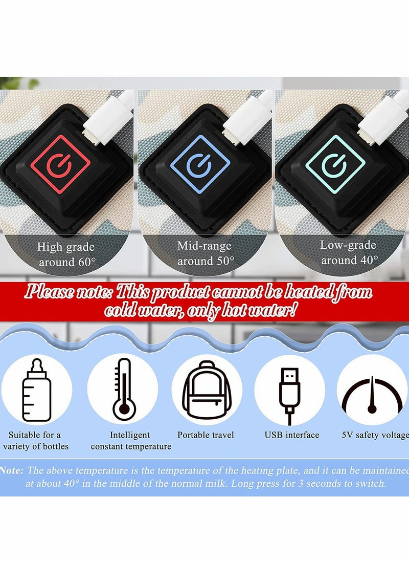Baby Bottle Warmer Insulation Cover, Portable Breast Milk Warmer, Keep Baby Milk Temperature USB Powered Bottle Warmer for Indoor, Outdoor, Traveling, Driving
