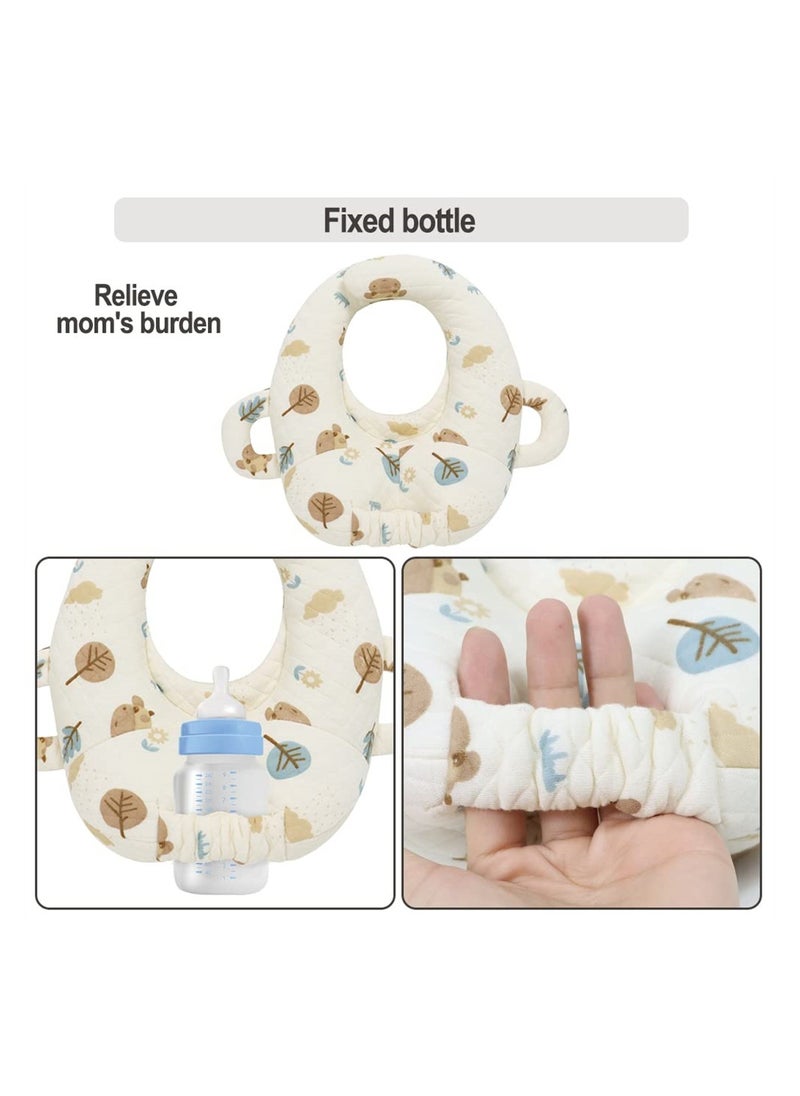 Baby Nursing Pillow, Cartoon Baby Bottle Holder, Portable Support Pillow for Newborns, Baby Breastfeeding Pad, Bottle Support Cushion, Anti-Spitting Milk Pillow
