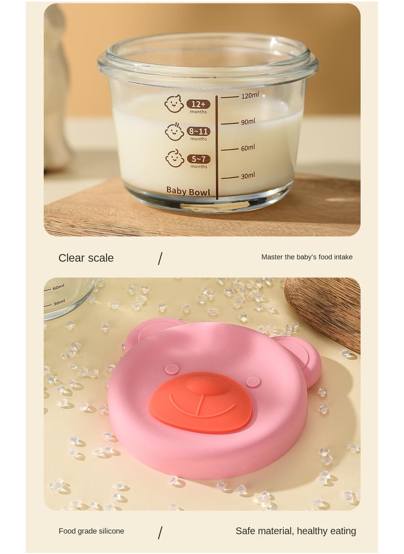 4-Piece Glass Food Storage Container Baby Complementary Food Box Set