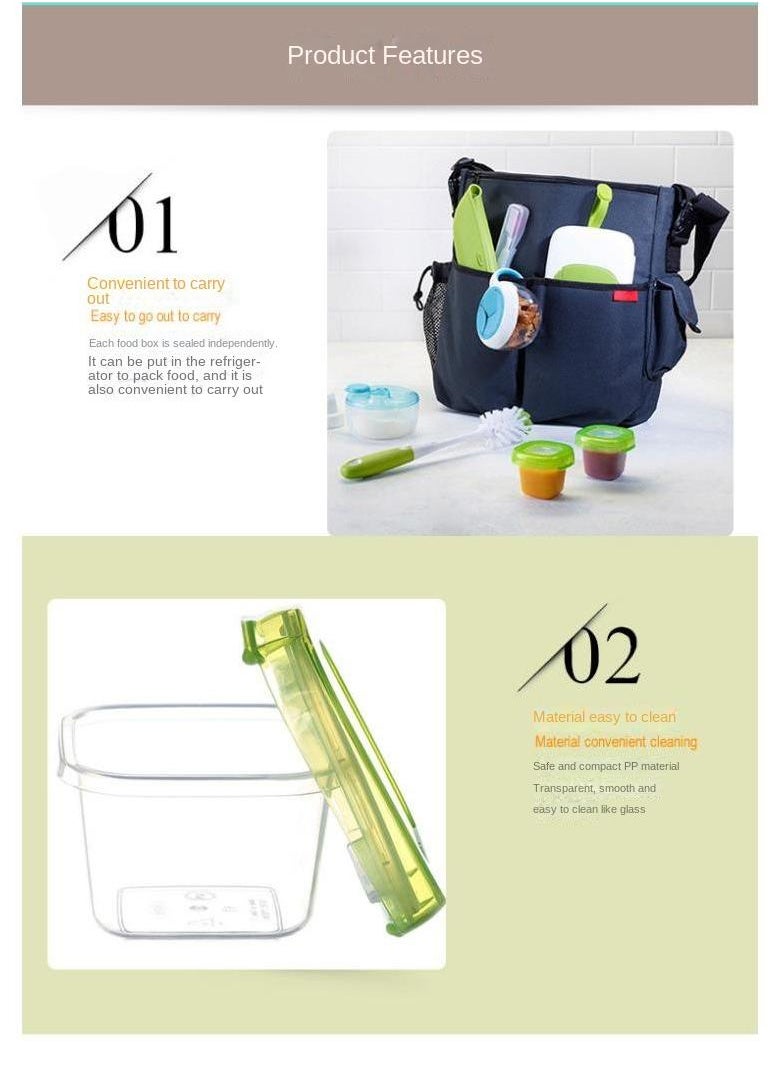 4-Piece Soft Bottomed Food Container Baby Complementary Food Box Set