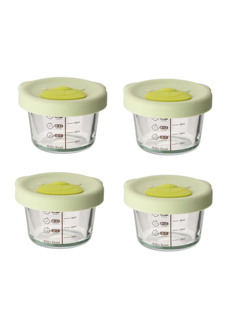 4-Piece Glass Food Storage Container Baby Complementary Food Box Set
