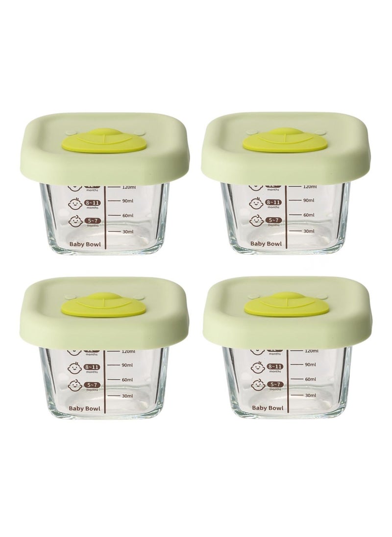 4-Piece Glass Food Storage Container Baby Complementary Food Box Set