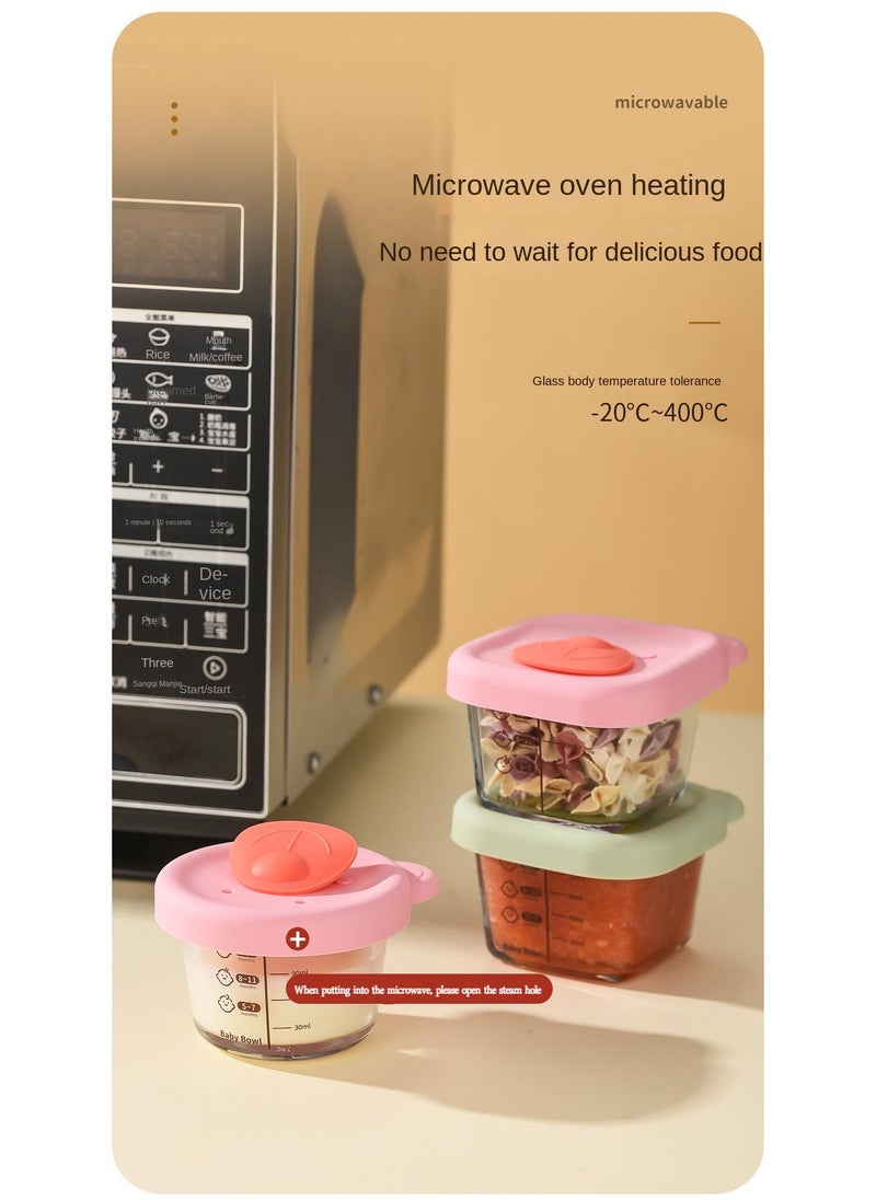 4-Piece Glass Food Storage Container Baby Complementary Food Box Set