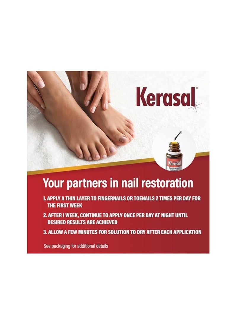 Kerasal Multi-Purpose Nail Repair, Nail Solution for Discolored and Damaged Nails, 0.43 fl oz