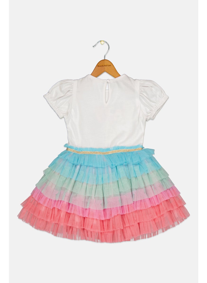 Toddlers Girl Embroidered Dress, Multicolor
