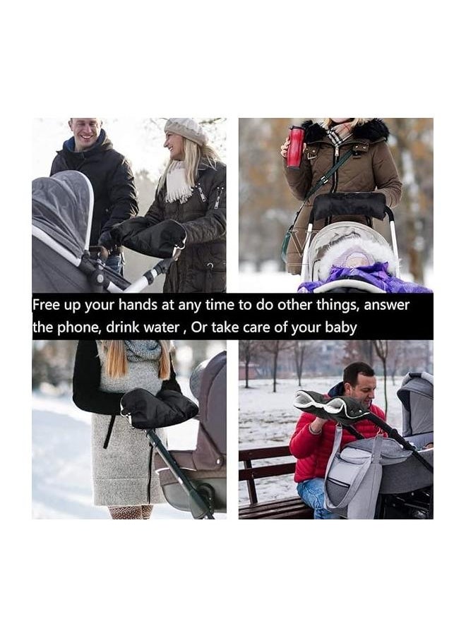 Baby Stroller Gloves Universal Warm Hand  Mittens Winter Waterproof Pram Hand Warmers Thick Pushchair Mittens