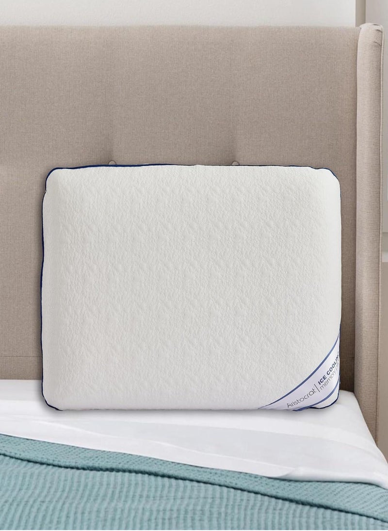 Cooling Ergonomic Memory Foam Pillow with Cooling Technology and Removable cover - 60x40x13cm