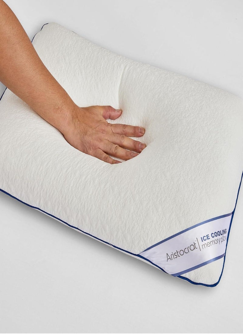 Cooling Ergonomic Memory Foam Pillow with Cooling Technology and Removable cover - 60x40x13cm