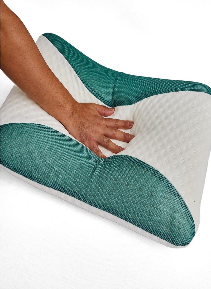 Eucalyptus Infused Memory Foam Pillow | Hypoallergenic & Breathable | Removable cover - 60x40x12cm