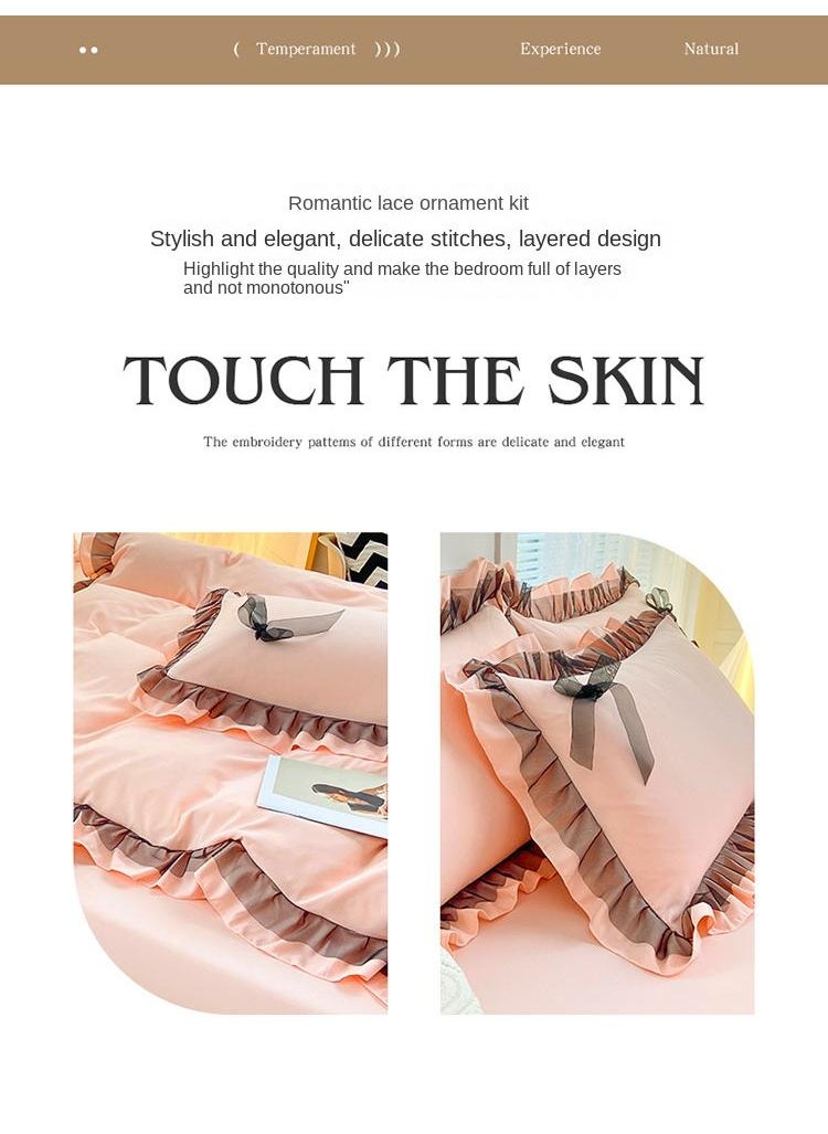 Simple Solid Color Washable Bed Sheet And Duvet Cover Set