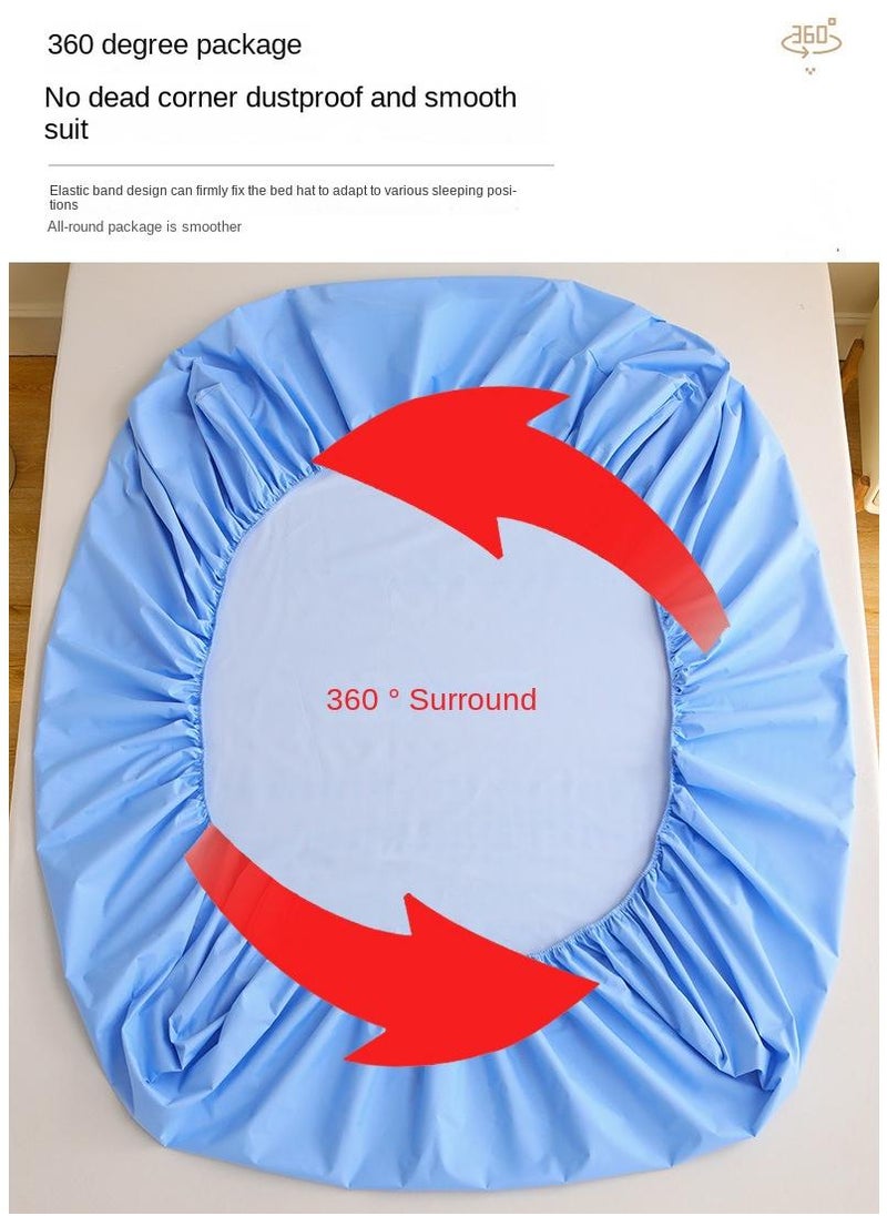 3-Piece Solid Color Bed Sheets Set Waterproof Breathable Mattress Cover
