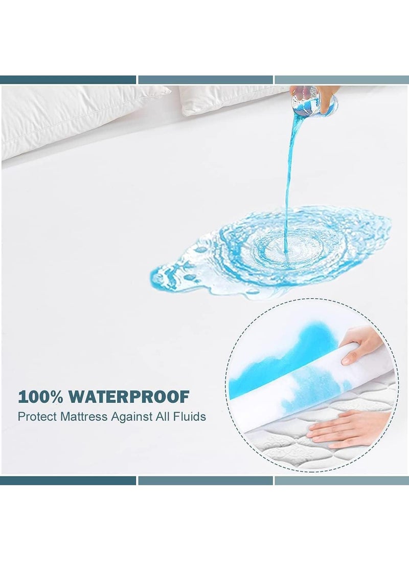 3-Piece Solid Color Bed Sheets Set Waterproof Breathable Mattress Cover